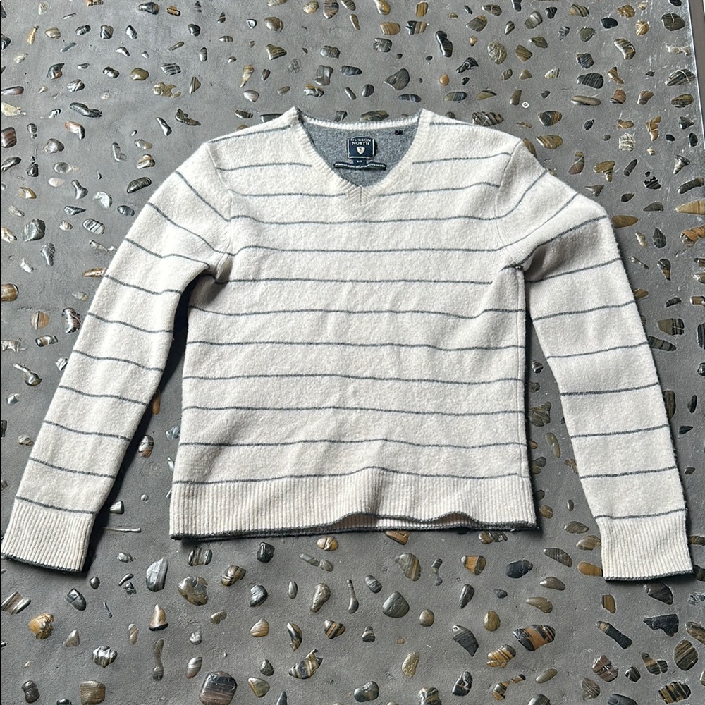 Hudson North Women’s Lambswool Cream Blend Striped Sweater